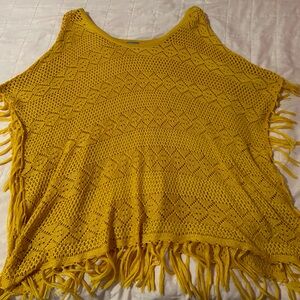 Charlotte Russe mustard pancho size small